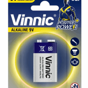 BATERIA ALCALINA 9V VINNIC AM9VF/6LR61 DIMENSIONES 26.5 X 17.5 X 48.5MM X UNIDAD