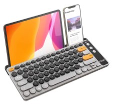 TECLADO INALAMBRICO Y BLUETOOTH NOGANET NKB-Q30 2EN1 GRIS Y NEGRO BOX -NO INCLUYE PILA 1XAAA
