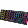 TECLADO SOLARMAX GMKB76CB 64 TECLAS 17 MODOS DE LUZ INCLUYE CABLE TIPO C RGB MECANICO COLOR NEGRO