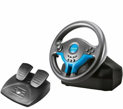 VOLANTE NOGANET ST-V06 CON PEDALERA LEVAS DE CAMBIO INCORPORADAS GIRO 180 GRADOS AGARRE CON VENTOSAS COMPATIBLE PS3 PS4 PC XBOX ONE XBOXONE SWITCH