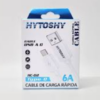 CABLE USB TIPO C A USB 2.0 1.00MTS HYTOSHY HC-02 3A 15W BLANCO BOX
