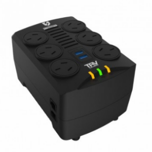 ESTABILIZADOR TRV POWERSAFE GAMER 6 TOMAS 2XUSB2.4 A 2000V HASTA 1000W APTO MAQUINA GAMER BOX