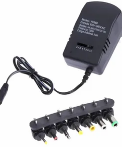 CARGADOR TRANSFORMADOR UNIVERSAL 12V 3A 36W CON 8 CONECTORES PATAS REDONDAS -KIT FICHAS 8 PLUGS EN BOLSA