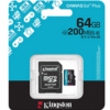 MICROSD 64GB KINGSTON CLASE 10 200MB CON ADAPTADOR SD CANVA GO PLUS SDCG4/64GB MICROSD 64GB KINGSTON CLASE 10 200MB CON ADAPTADOR SD CANVA GO PLUS SDCG4/64GB