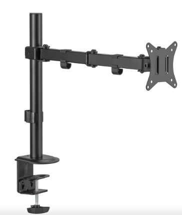 SOPORTE SIMPLE BRAZO 1 MONITOR 10 A 32 PULGADAS VESA 75 100 MAXIMO 10KG MOVIL DE MESA INCLUYE TORNILLOS Y LLAVE ALLEN SINGLE MONITOR MOUNT BOX