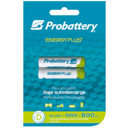 PILA RECARGABLE AAA 800MAH X 2 UND PROBATTERY PRNB-AAA800-BLX2 1.2V ENERGYPLUS+ BAJA AUTODESCARGAR BLISTER BOX