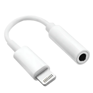 ADAPTADOR APPLE LIGHTNING 8 PINES M A JACK 3.5MM H -PARA IPHONE SIN MICROFONO SOLO AUDIO ALTERNATIVO