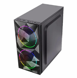 GABINETE SHURE ATX-133 SLIM GAMER NEGRO SIN FUENTE PARA MICRO ATX Y MINI ITX 3FAN RGB 12CM PANEL LATERAL ACRILICO BOX