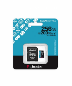 MEMORIA MICROSD 256GB KINGSTON SDCG4/256GB CLASE 10 U3 V30 A2 4K 200MBS CANVAS GO PLUS CON ADAPTADOR SD