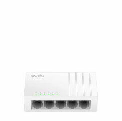 CUDY SWITCH 5 PORT 10 100MBPS DESKTOP FS105D -INCLUYE TRANSFORMADOR 5V 0.55A PATAS RECTAS