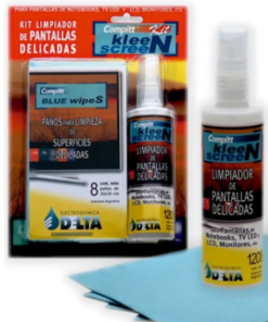 KIT LIMPIA PANTALLA DELTA COMPITT KLEEN LPK SCREEN 120CC + 8 PANOS DE 30CM X 30CM