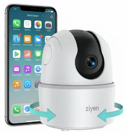 CAMARA DE SEGURIDAD DOMO ZIYEN PXK740 WIFI PARA INTERIOR CON VISION NOCTURNA Y AUDIO BIDIRECCIONAL BLANCO BOX