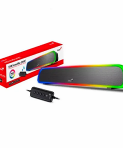 BARRA DE SONIDO GENIUS BLUETOOTH USB SOUNDBAR 200BT 4W RGB CONTROL DE VOLUMEN CONEXION PLUG 1X3.5MM DIMENSIONES 448X73.3X69.2MM NEGRO