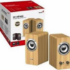 PARLANTES GENIUS SP-HF400 10 WATTS 220V CABLE USB 1.2MTS JACK 1X3.5MM M-M CONTROL DE VOLUMEN Y BASS MADERA MARRON CLARO
