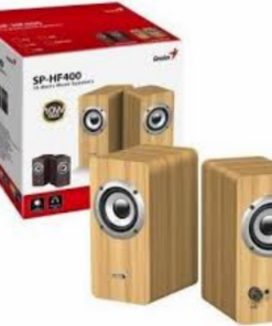 PARLANTES GENIUS SP-HF400 10 WATTS 220V CABLE USB 1.2MTS JACK 1X3.5MM M-M CONTROL DE VOLUMEN Y BASS MADERA MARRON CLARO