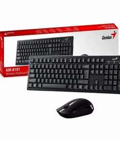 KIT TECLADO Y MOUSE GENIUS KM-8101 MULTIMEDIA PILAS AA INCLUIDAS INALAMBRICO NEGRO