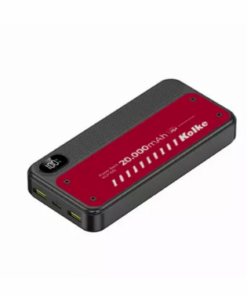 BATERIA EXTERNA POWERBANK KOLKE KCP-635 20000MAH 2XUSB 1XUSBTIPOC 5V 9V 12V CARGA RAPIDA INDICADOR DE CARGA NEGRO