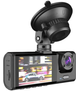 CAMARA DASHCAM 720P DUAL GRABA CALLE Y PASAJERO MICROFONO PANTALLA 2 PULGADAS SOPORTA MICROSD NO INCLUIDA INCLUYE SOPORTE TRANSFORMADOR 12V