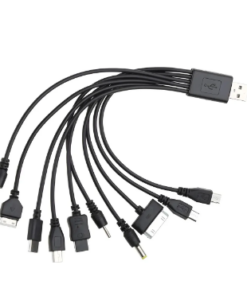 CABLE 10 EN 1 MULTIFUNCION CELULARES TABLETS 2.0X0.7MM 3.0X1.1MM 4.0X1.7MM 5.5X2.5MM SAMSUNG TABLET MINI USB MICRO USB TIPO C